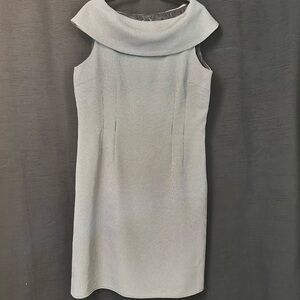 Tahari Arthur S. Levine Sheath Dress Size 14 Black Ivory Like New